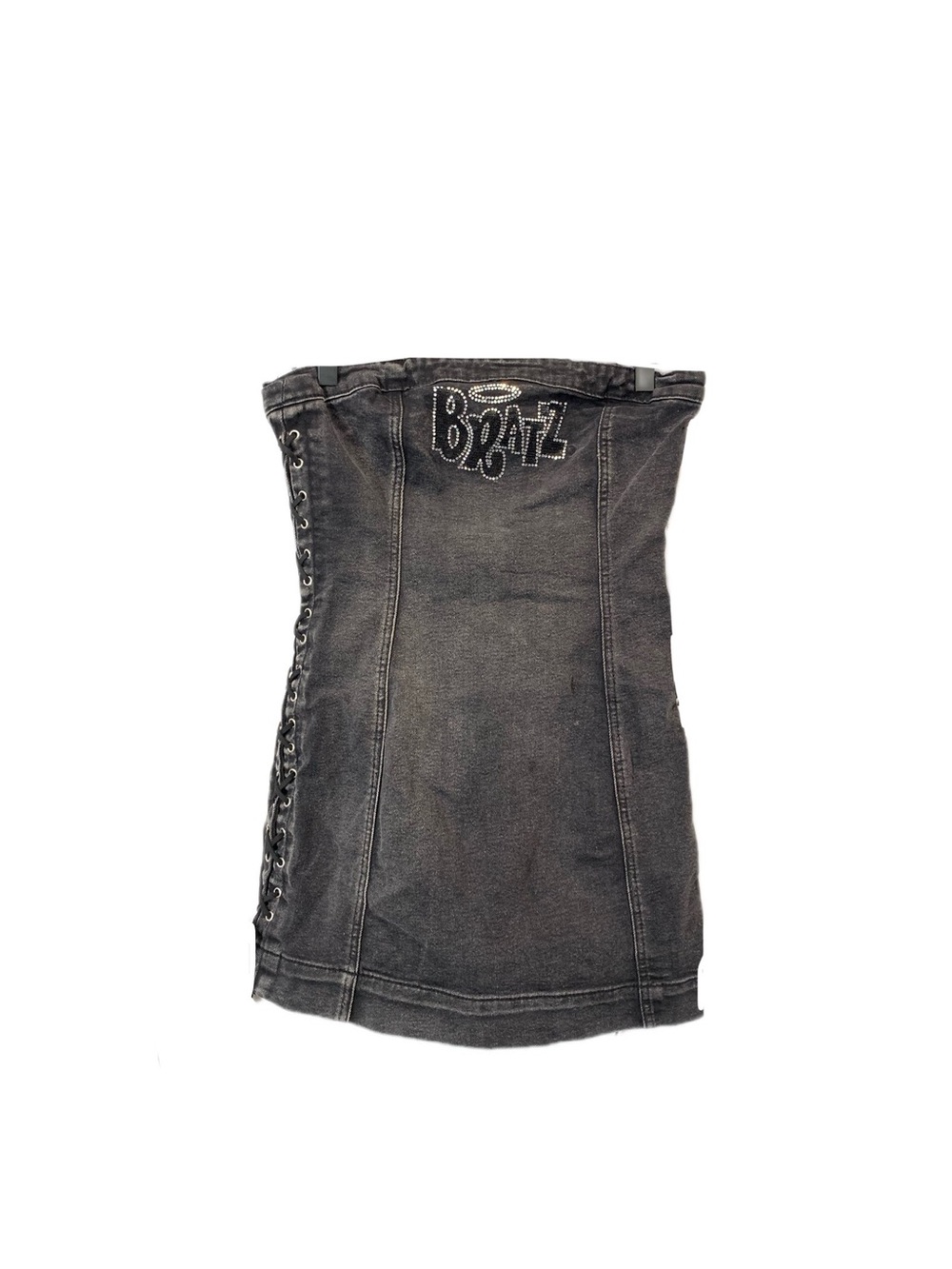 Bratz Forever 21 black washed denim mini dress, size M. New with tags.